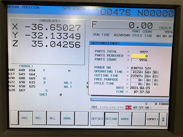 YCM DCV 3016B CNC Bridge Mill, Machine ID: 8104